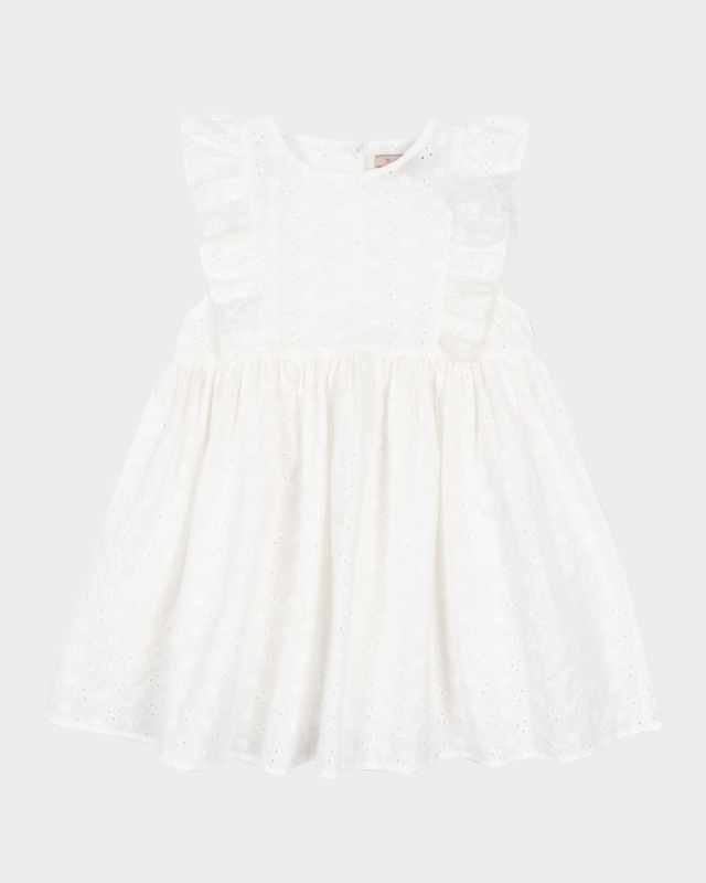 Girl's Lacey Embroidered Dress, Size 9M-10